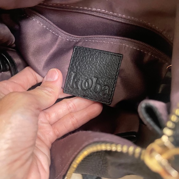 KOOBA Fairfield Leather Convertible Backpack Purse BLACK travel crossbody - Picture 9 of 11